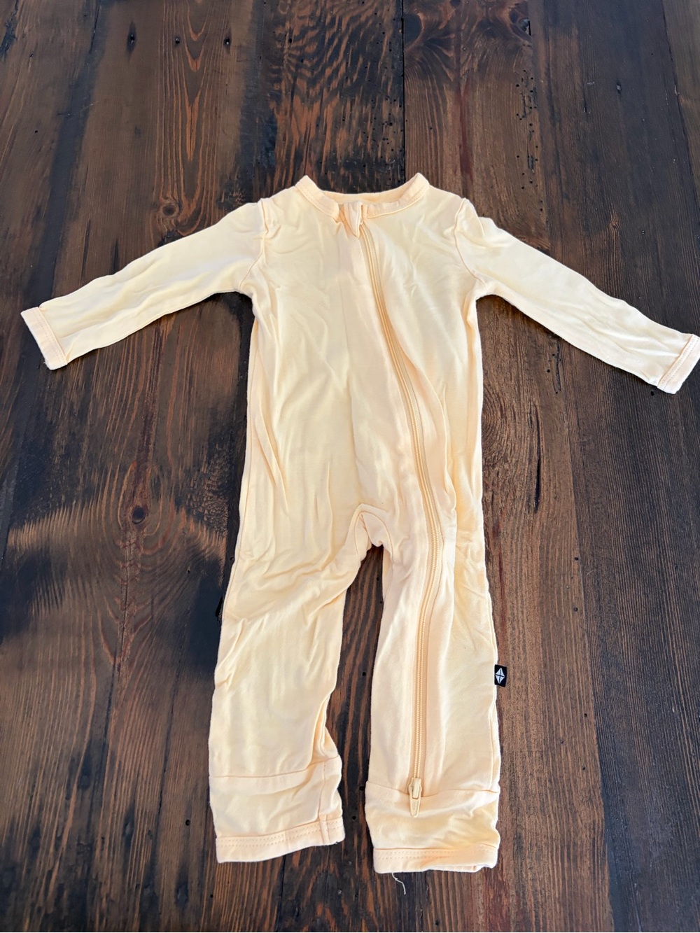 Kyte BABY Light Peach Long-Sleeve Zipper One-Piece